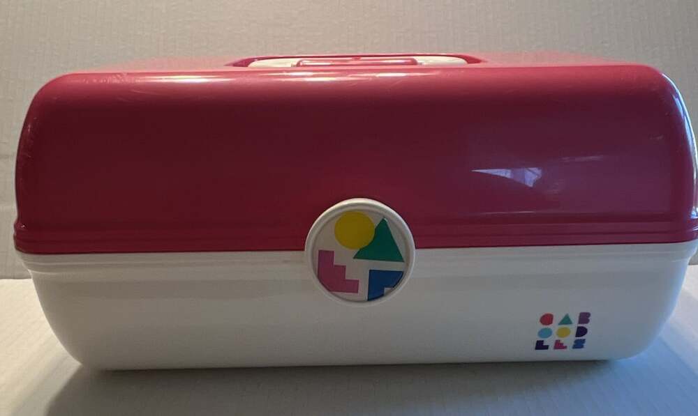 Caboodles On-The-Go Girl Pink and White Cosmetic Makeup Case with Mirror